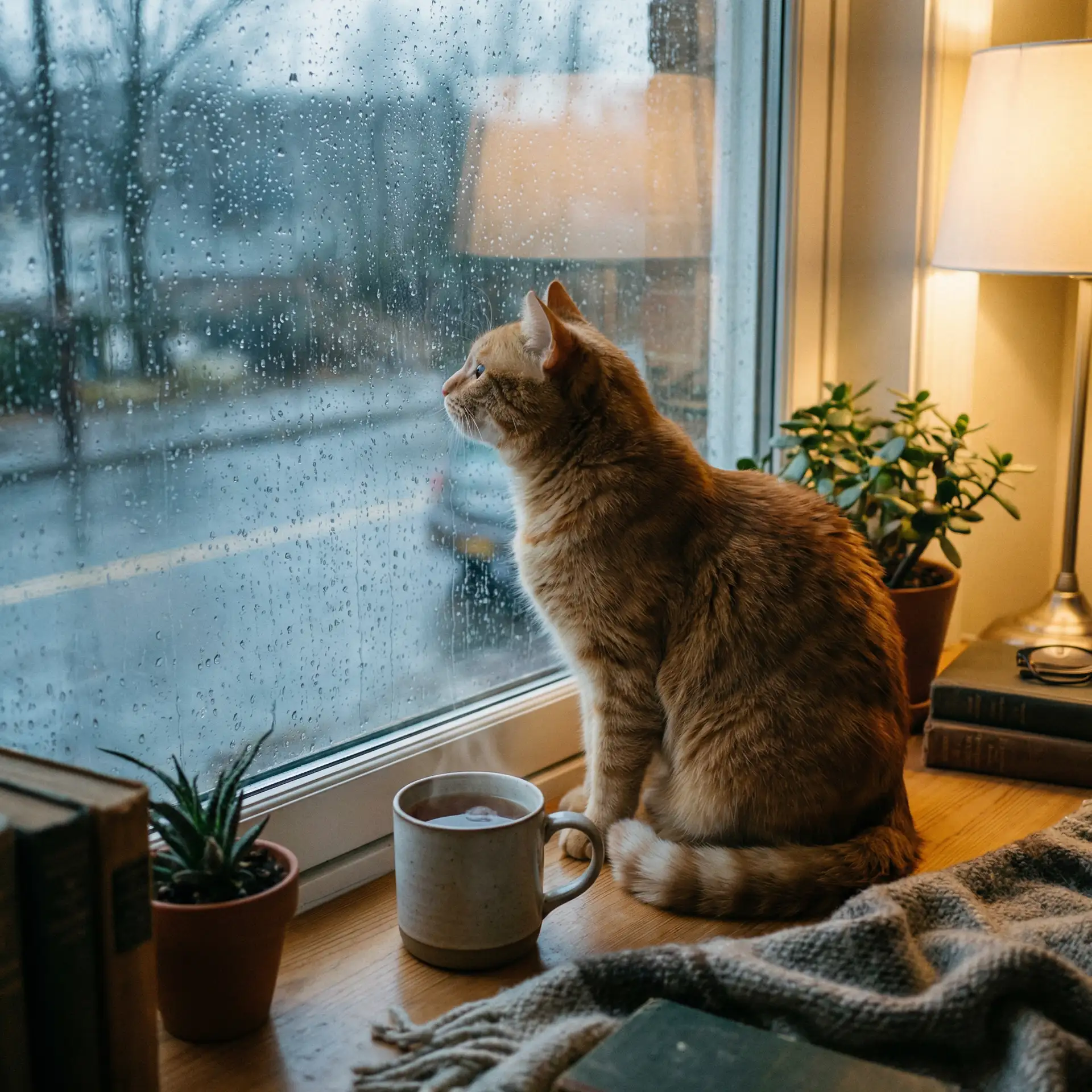 猫咪望着窗外的雨 - ピースエロじ天堂资源